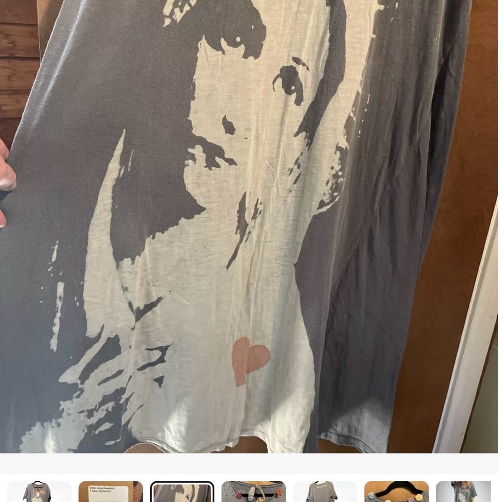 NWT Magnolia Pearl Jersey Massabielle boyfriend cut Pom,Love ,Heart Maxi T Dress - Picture 4 of 12